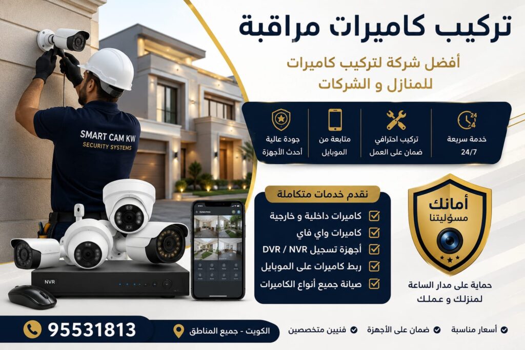 فني كاميرات لتركيب كاميرات مراقبة داخلية وخارجية