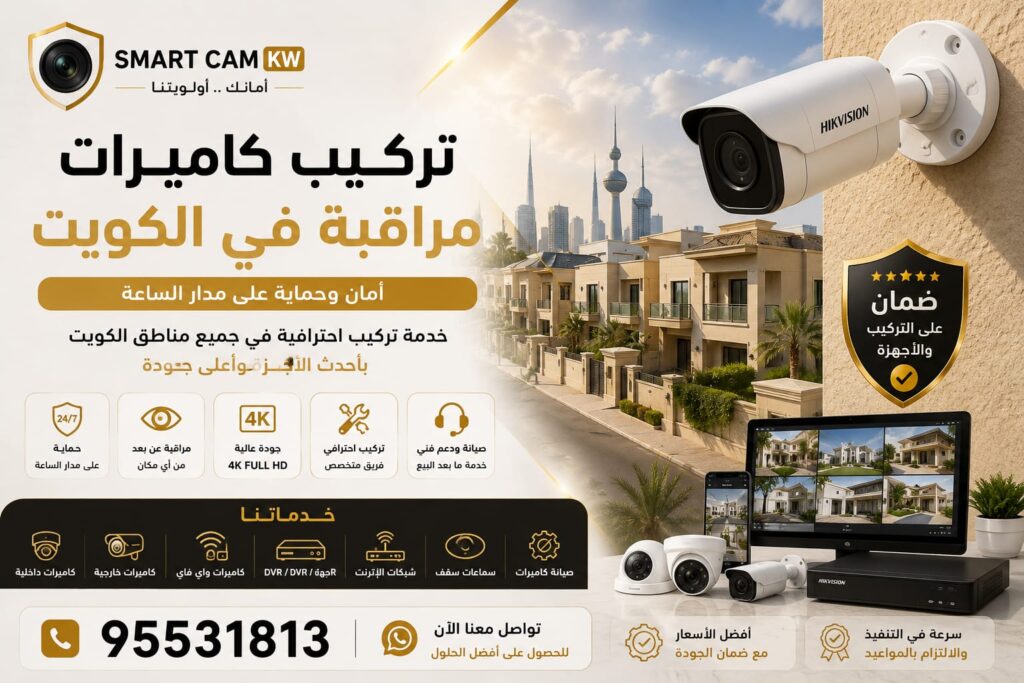 تركيب كاميرات مراقبة في الكويت|فني كاميرات Smart Cam الكويت