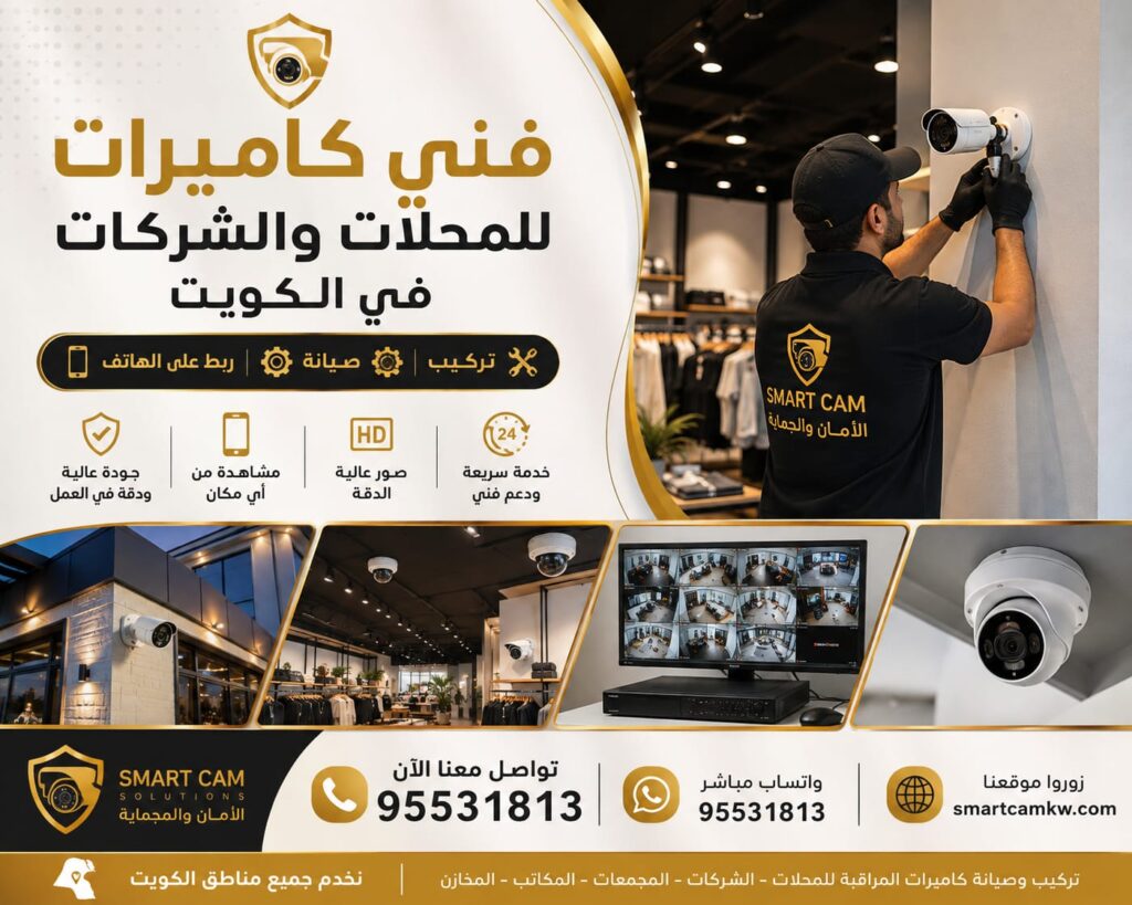 فني كاميرات للمحلات والشركات في الكويت 