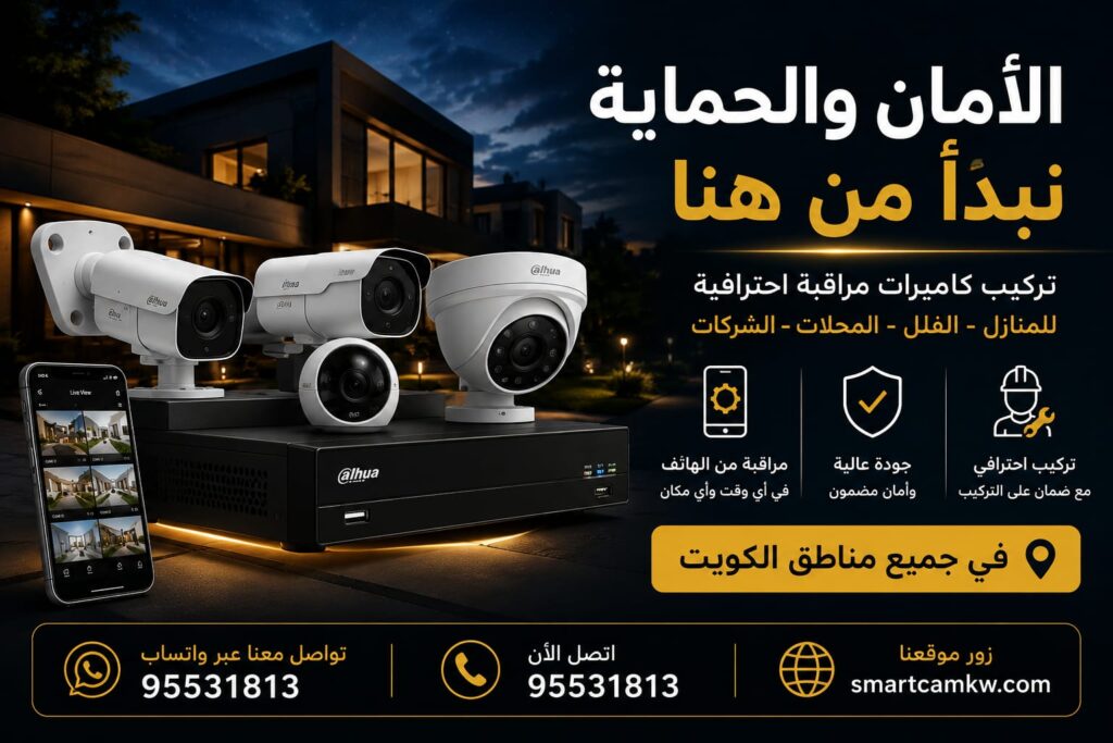فني كاميرات الكويت تركيب كاميرات مراقبة